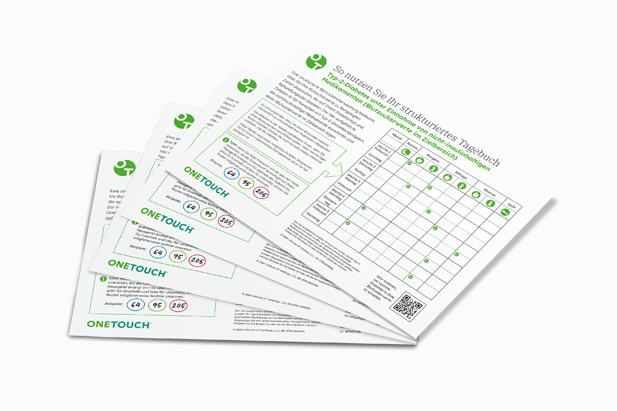 Informationsblätter zur Nutzung des strukturierten Tagebuchs von OneTouch.