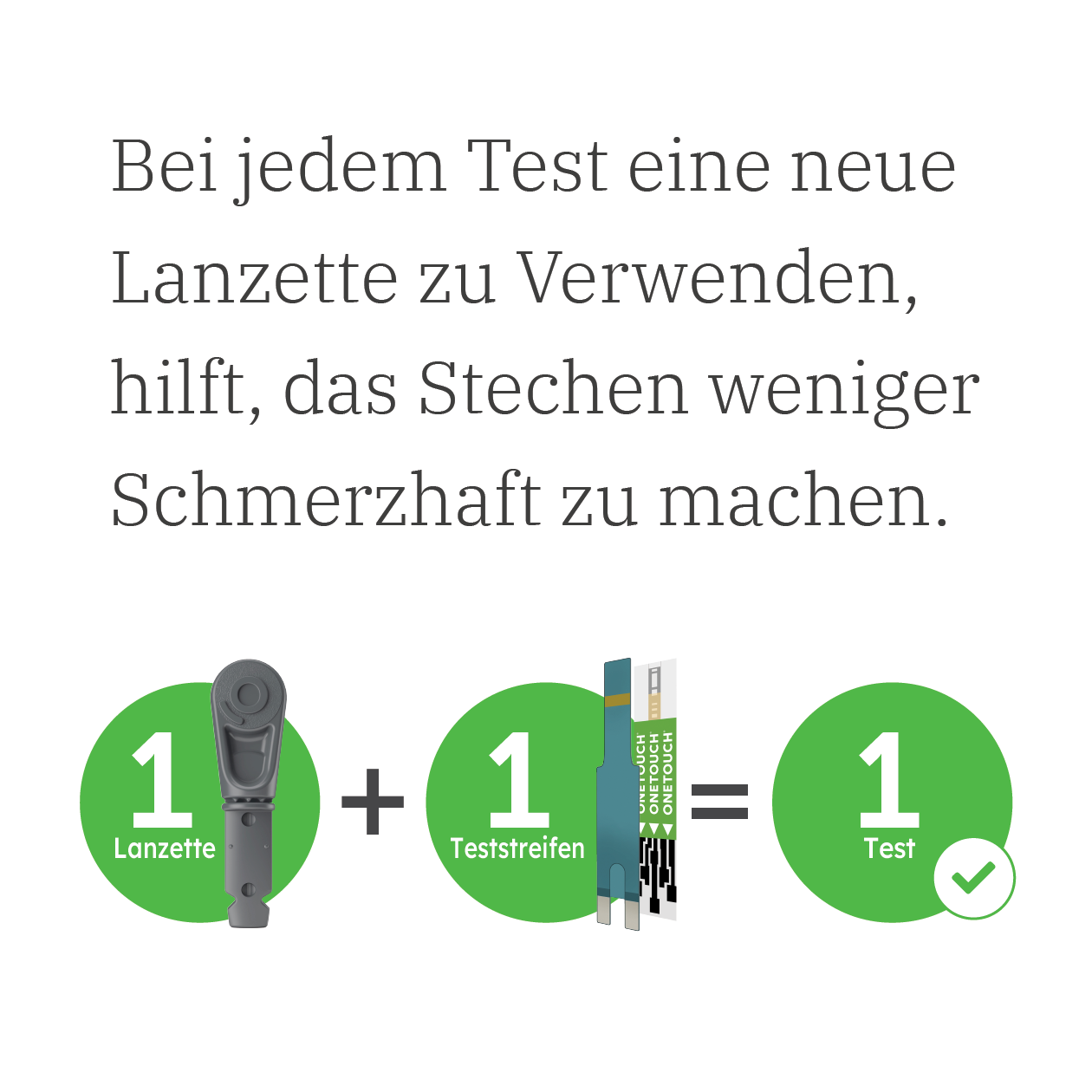 OneTouch Delica Plus Stechhilfe in Nahaufnahme mit grünem Auslöseknopf
