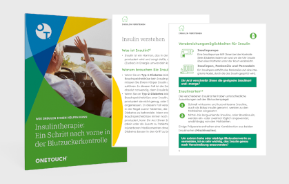 Broschüre über Insulintherapie zur Blutzucker Kontrolle.