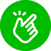 Symbol für einfache Bedienung – tippende Hand
