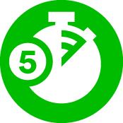 Symbol für Messzeit von 5 Sekunden mit Stoppuhr